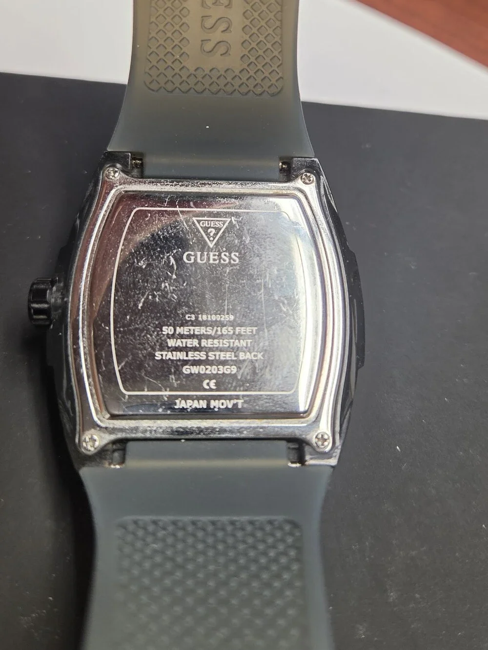 GUESS Men's Gray Watch with Silicone Strap